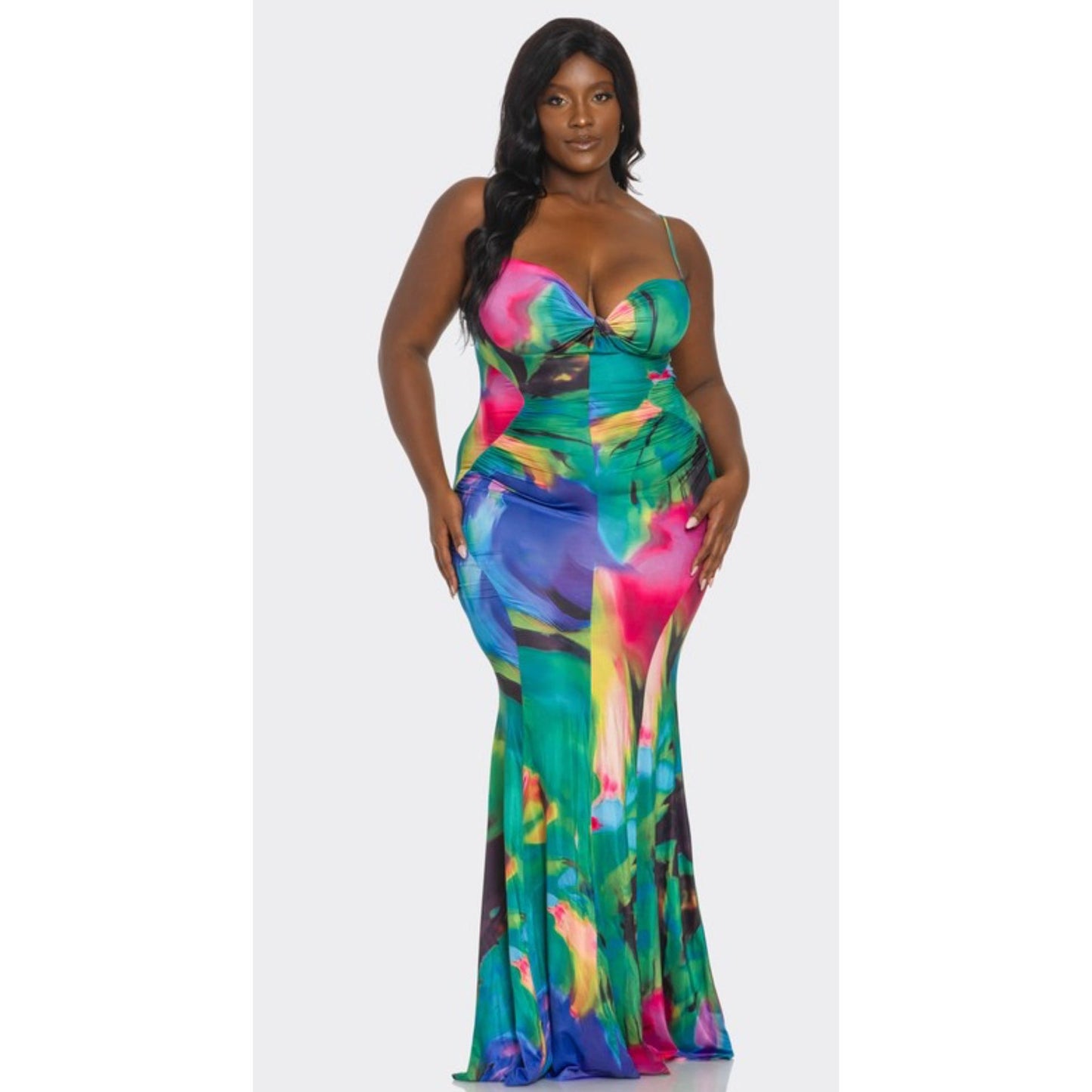 Amina Maxi Dress Curvy- New Arrival