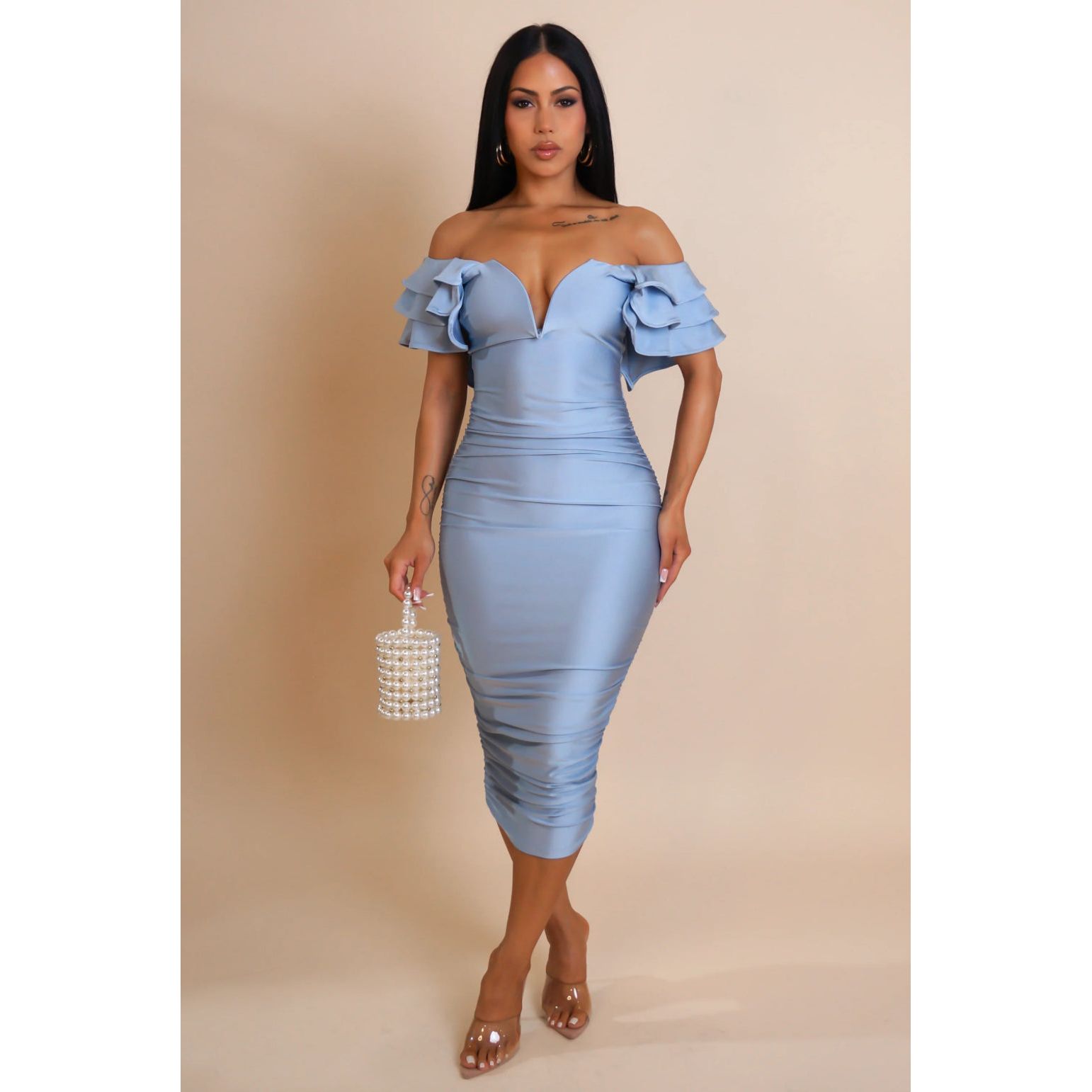 Bubble Gum Dress Blue- New Arrival London Glam Boutique Bubble Gum Dress Blue- New Arrival London Glam Boutique