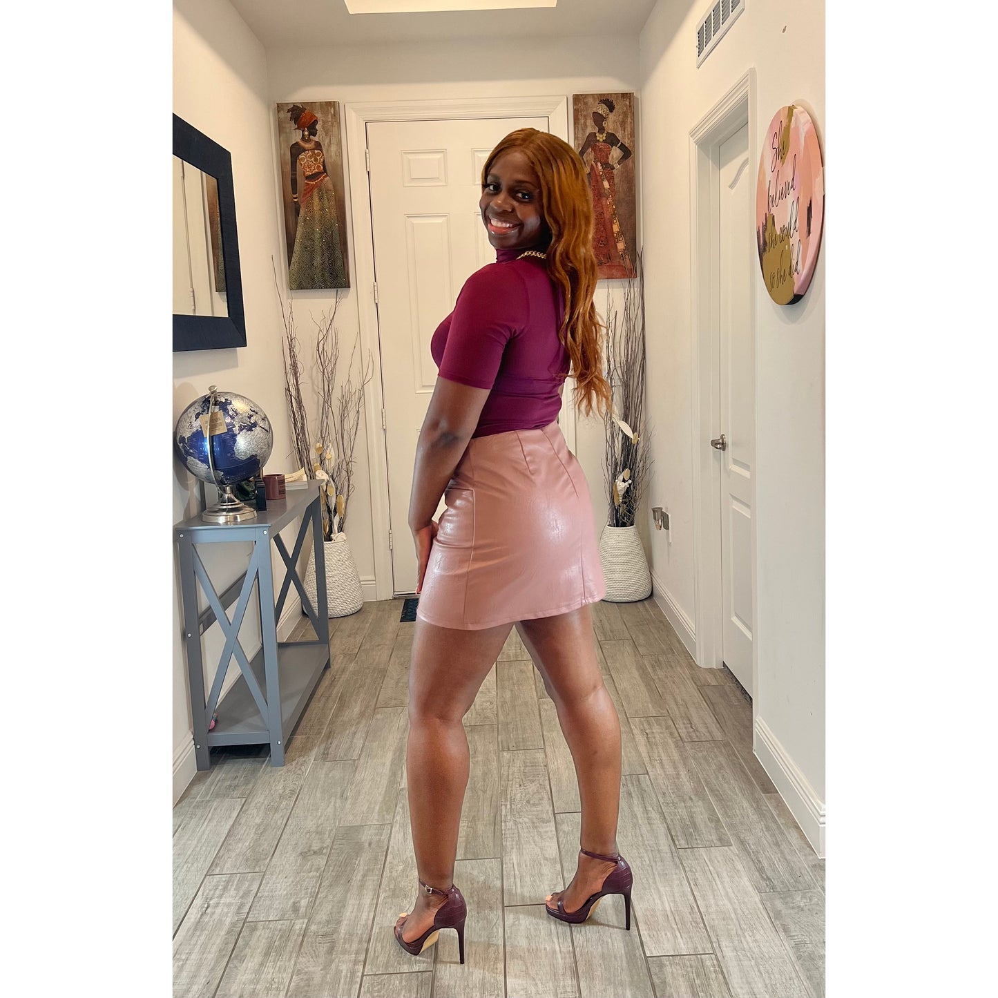 Skyler skirt blush-Bottom Sale - londonglamboutique
