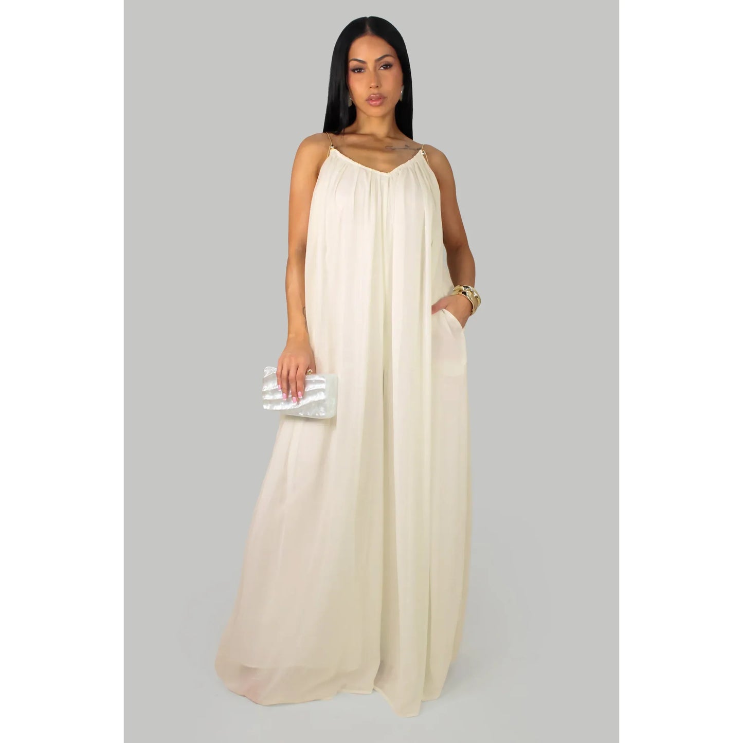Ivory Escape Palazzo Jumpsuit - New