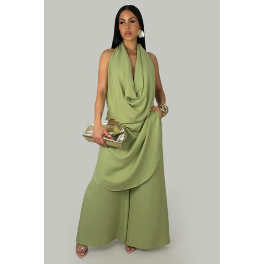The Amalfi Escape Pant Set -Green New