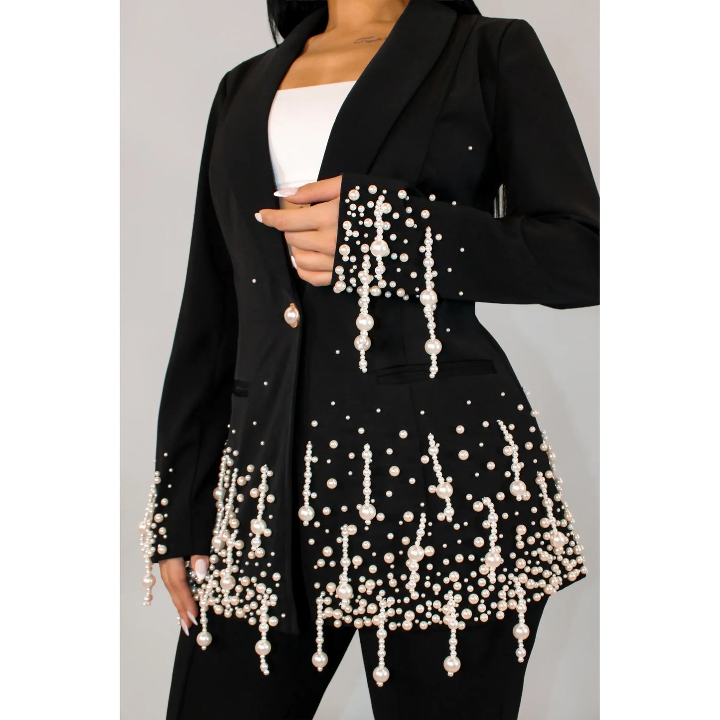 Pearl Royale Statement Blazer -New Arrival(outerwear)