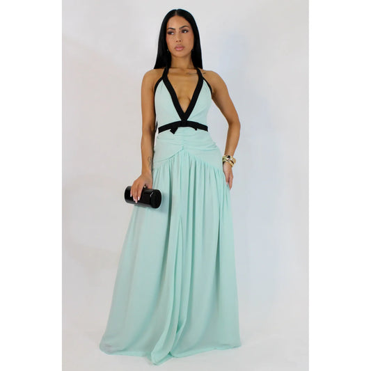 Santorini Escape Maxi Dress Green - New Arrival