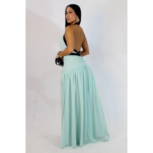 Santorini Escape Maxi Dress Green - New Arrival